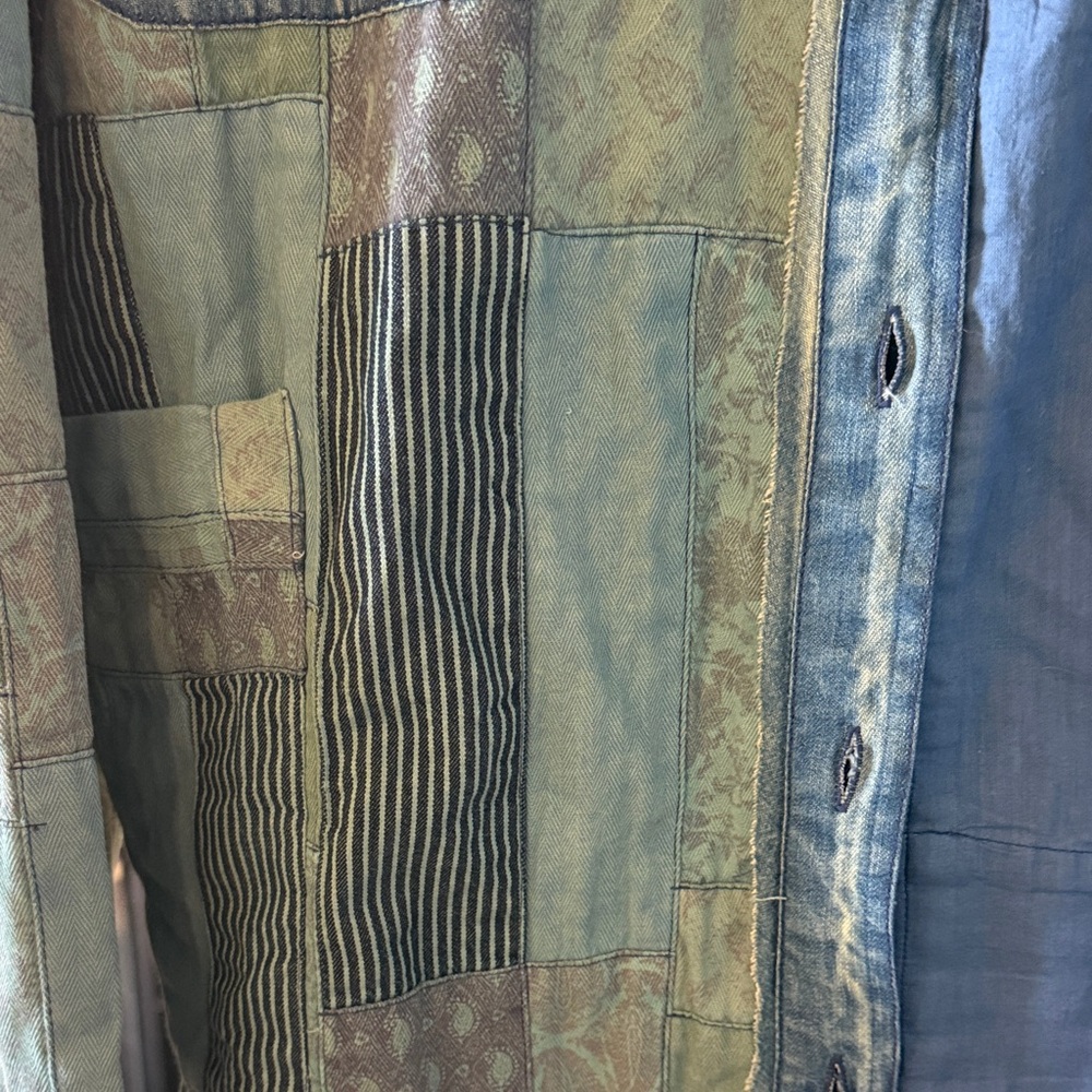 We The Free Blue Patchwork Denim Jacket - image 3